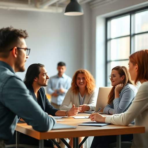 Diverse professionals collaborating on a career strategy